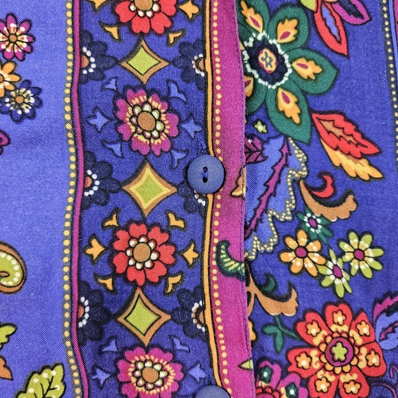 Vintage Express Compagnie Internationale Floral Print Button Up Shirt Sz Medium - Picture 11 of 16